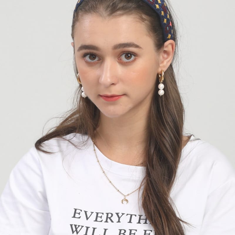 LALA Этническая клетчатая повязка на голову P-ЧЕРНО-СИНИЙ