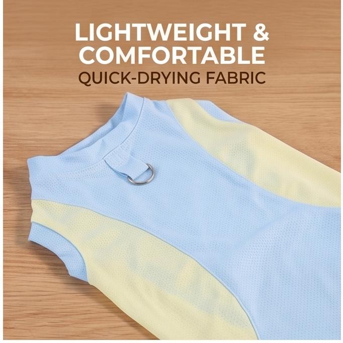 Thin Breathable Color-Block Dog Summer Vest, Cooling Anti-Heat Pet Clothes for Small to Medium Dogs, Ideal for Daily Indoor and Outdoor Wear