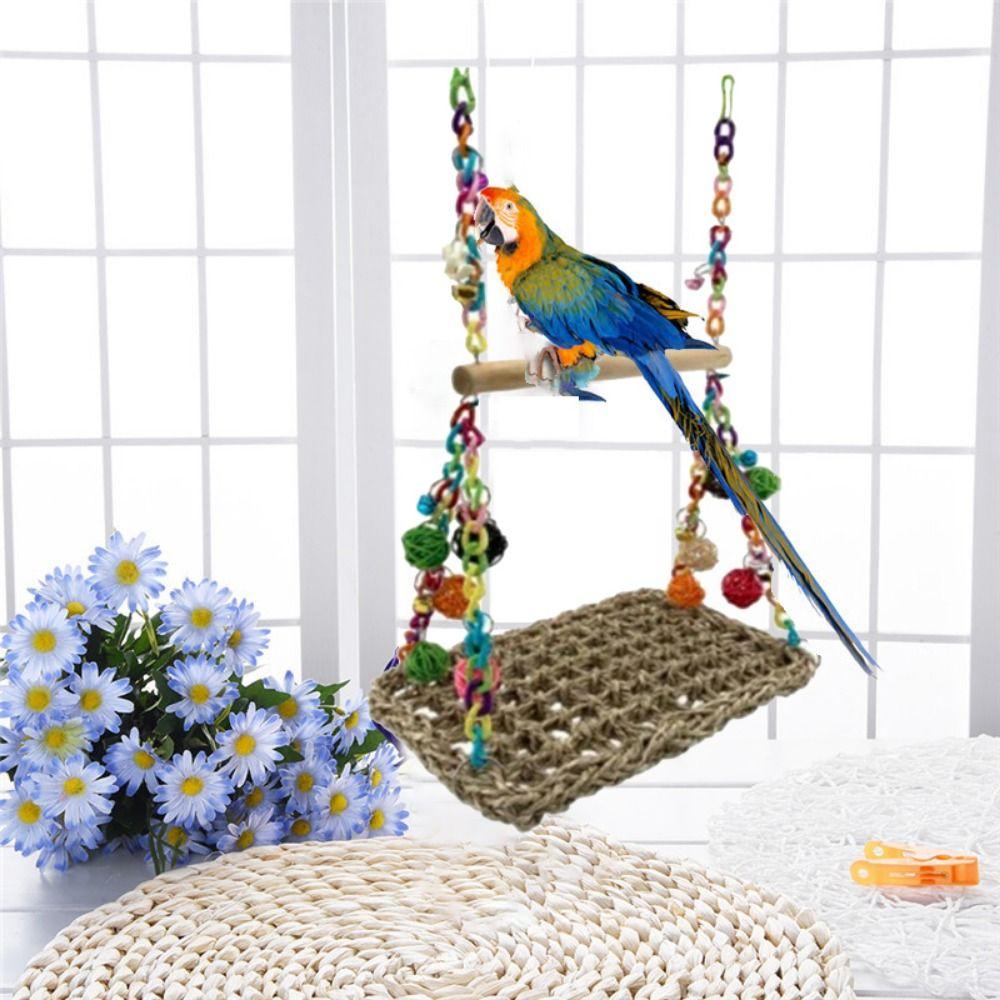 For Parakeets Budgie Bird Toy Hanging Parrot Swing Toy Parrot Climbing Net Bird Perch Pet Hammock