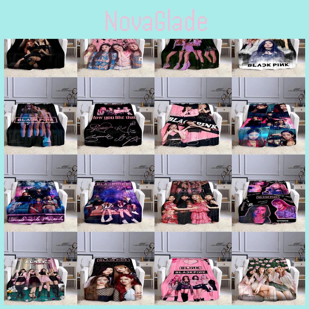 Цифровой набивной плед из кораллового флиса Blackpink для домашнего декора и уютного комфорта