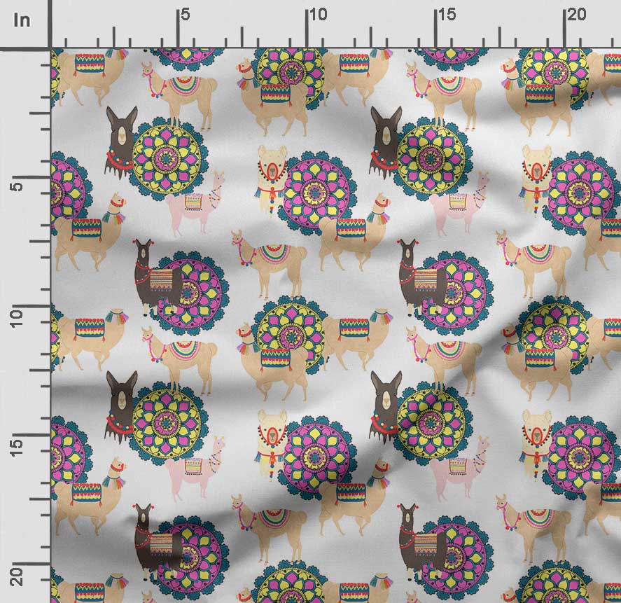 Soimoi Принт ламы альпаки, хлопковый батист, ткань для квилтинга, продаваемая во дворе, хлопчатобумажная ткань средней плотности шириной 42 дюйма, швейные принадлежности, синяя и