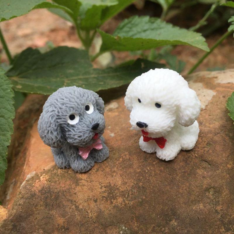 4pcs Mini Cute Dog Figurines Miniature Craft Fairy Garden DIY Kids Bedroom Living Room Car Ornament Home Decoration