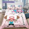 One Piece Tony Tony Chopper Pattern Bedding Quilt Set Quilt Cover Pillowcase Home Birthday Gift(1 * duvet cover + 2 * pillowcase, without core)