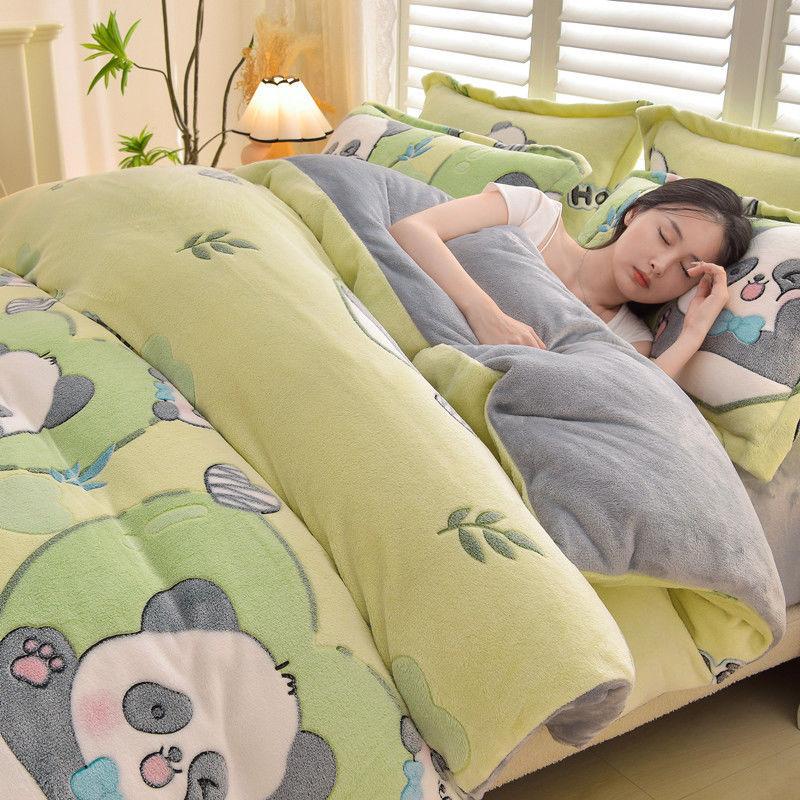 WOSTAR Winter Warm Plush Quilt Cover 220X240 Fluffy Velvet Fleece Luxury Double Bed Duvet Cover Couple Bedding Set King Size