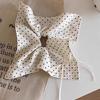 Polka Dot Bow Hair Tie: Women's French Style Ponytail Ribbon and High-End Square Scarf Hair Accessory