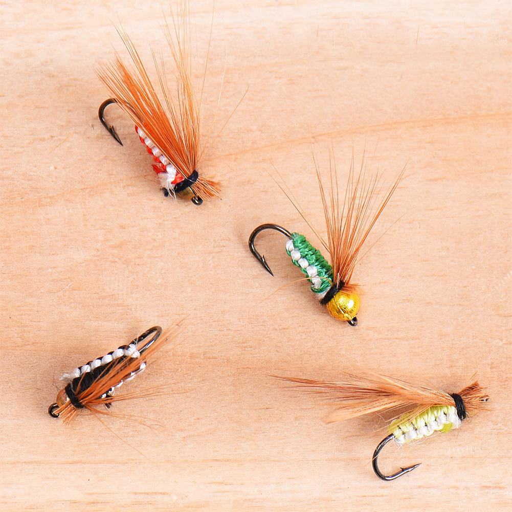 40pcs Simulation Fly Shape Fishing Hooks With Box Fast Sinking Artificial Insect Fishing Tackle