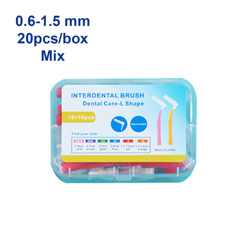 Interchangeable Interdental Brush Cleaning Between Teeth Oral Care Replaceable Orthodontic Toothpicks L Shape Tooth Floss