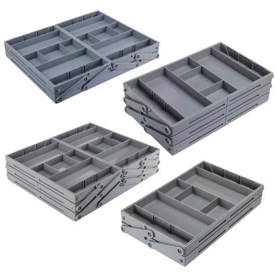 Складная коробка для хранения ювелирных изделий с несколькими отделениями, 2/3 яруса с регулируемыми разделителями, органайзер для хранения канцелярских принадлежностей, поднос, офисные товары