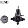 RESO- Universal 30-70 PSI Black Aluminum Car Fuel Pressure Regulator Gauge 3 AN6 Fitting 3 Washers Kit