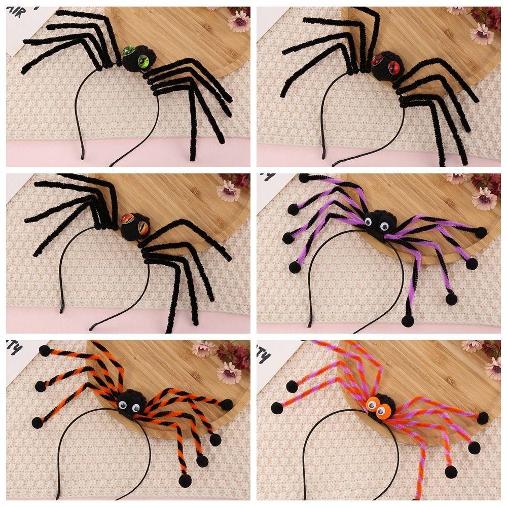 Plush Spider Halloween Headband Headwear Halloween Party Decorations Men