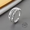 Xiaomi 925 Sterling Silver Open Ring For Women INS Niche Irregular Wave Sand Surface Wide Noodle Original Party Birthday Gift