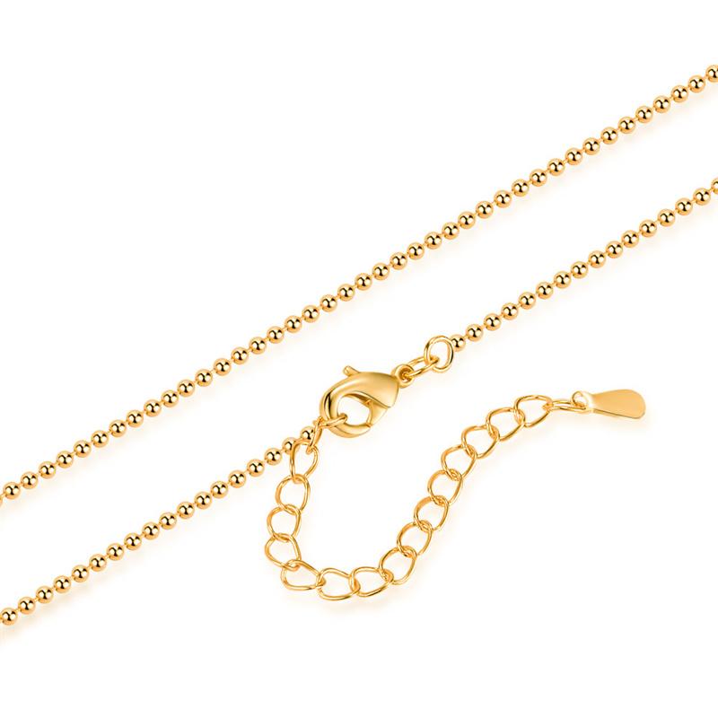 Новое ожерелье из 18-каратного золота, легкая бусина, золотая цепочка, женские ювелирные изделия, ожерелье, свадебная вечеринка, подарок, ювелирные изделия, застежка-лобстер