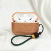 Чехол из массива грецкого ореха для наушников AirPods Pro 3 и AirPods 3 4 ANC, полностью ручной работы, ретро, деревянный дугообразный защитный чехол + ремешок