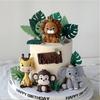 Jungle Animals Cake Decoration Soft Glue Wild Animal Lion Monkey Giraffe Cake Toppers Jungle 1st Birthday Cake Decor Babyshower