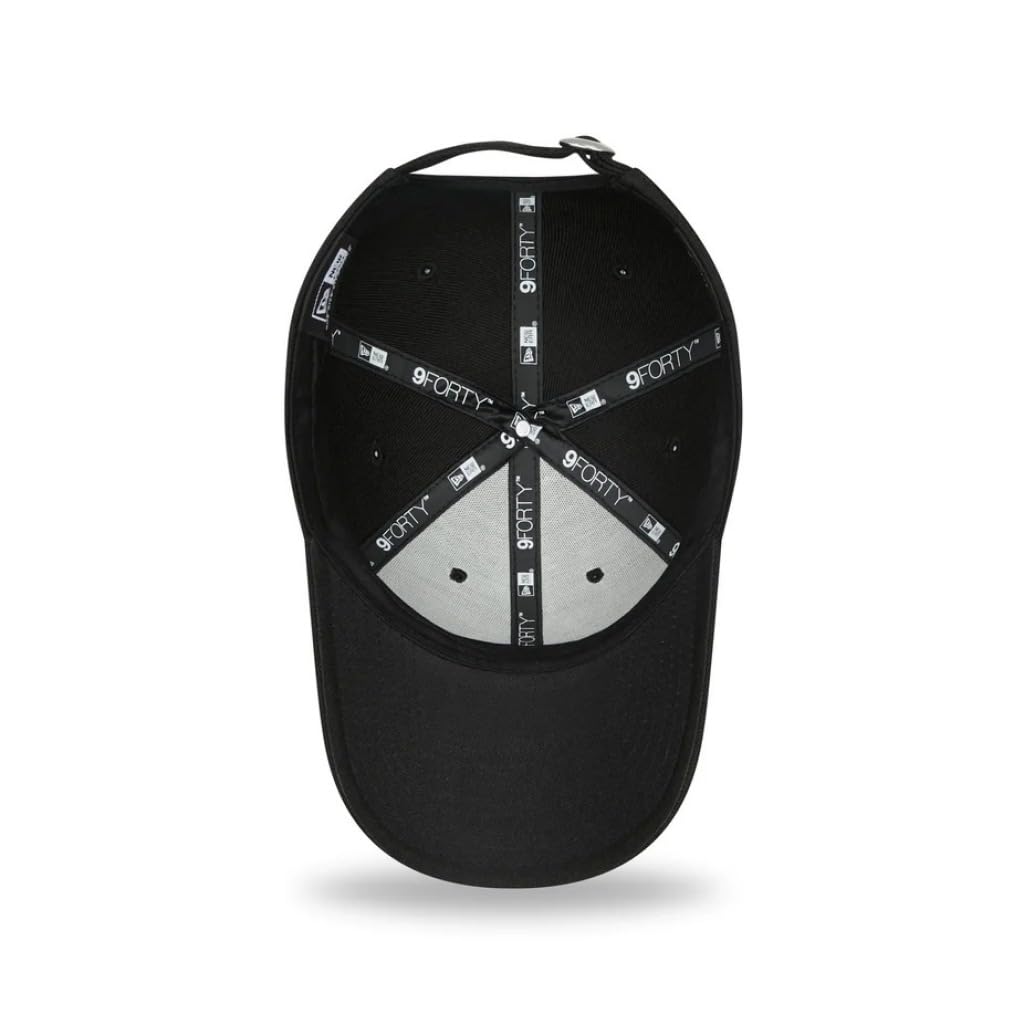 New Era 940 9FORTY Adjustable One Size Fits Polyester Baseball and Black with Silver Outline Cap, All, Cap, Men's Women's, Gender-Free, [Used]