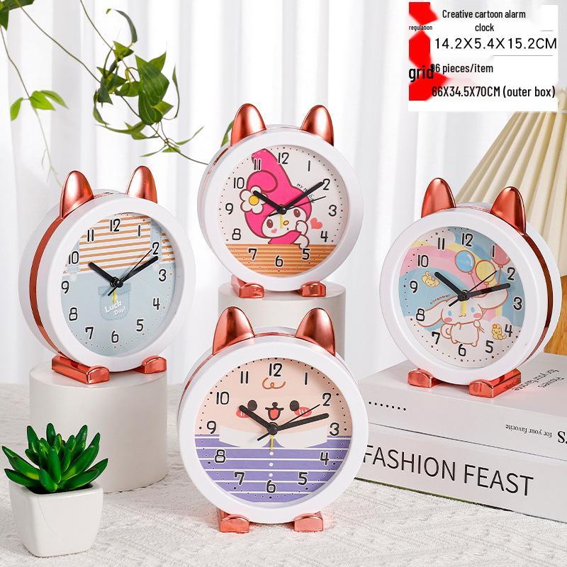 Ретро-будильник с громким звонком и ночником - бесшумные прикроватные часы, креативный подарок для студентов и декор спальни