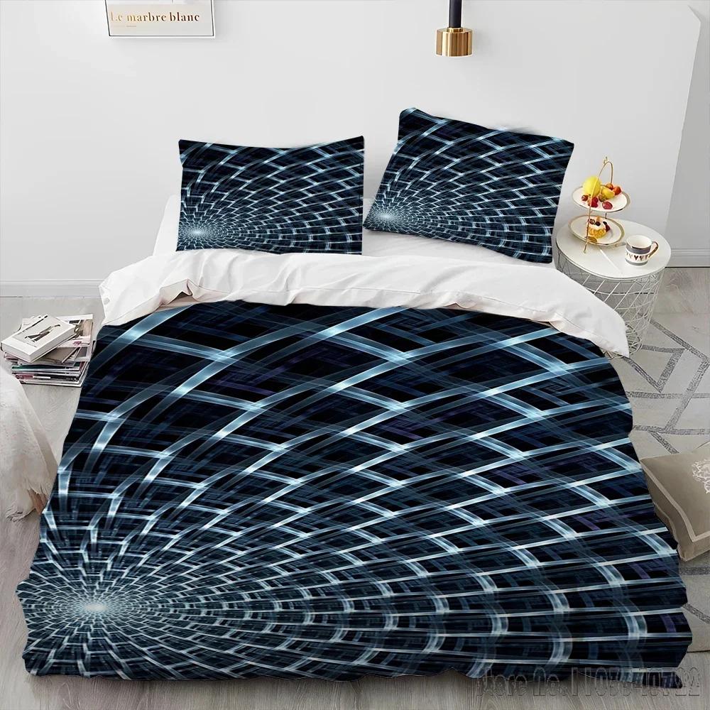 Комплект пододеяльника с 3D визуальной иллюзией и геометрическим рисунком, чехол для одеяла HD для детских постельных комплектов, постельное белье, декор для спальни