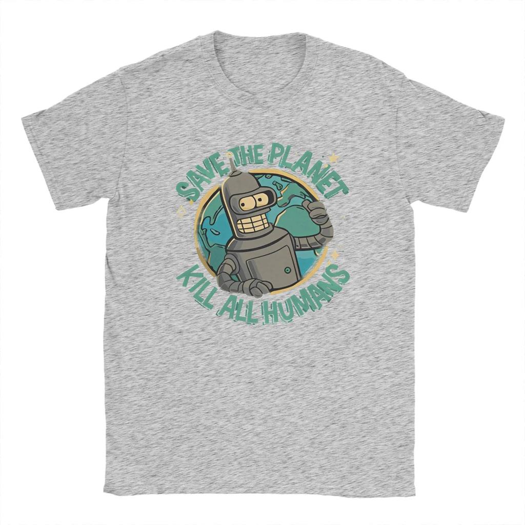 Спаси планету Убей всех людей Мерч Футурамы Мужские Женские Футболки Летняя Футболка С Графическим Принтом Одежда