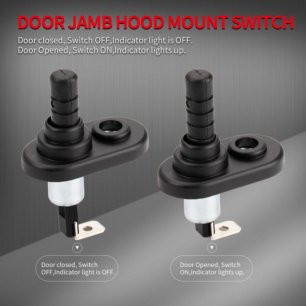 5PCS Door Pin Switch 12V Alarm Hood Pin Switch Momentary Universal Adjustable Door Jamb Flange Light Switch 20A 12V