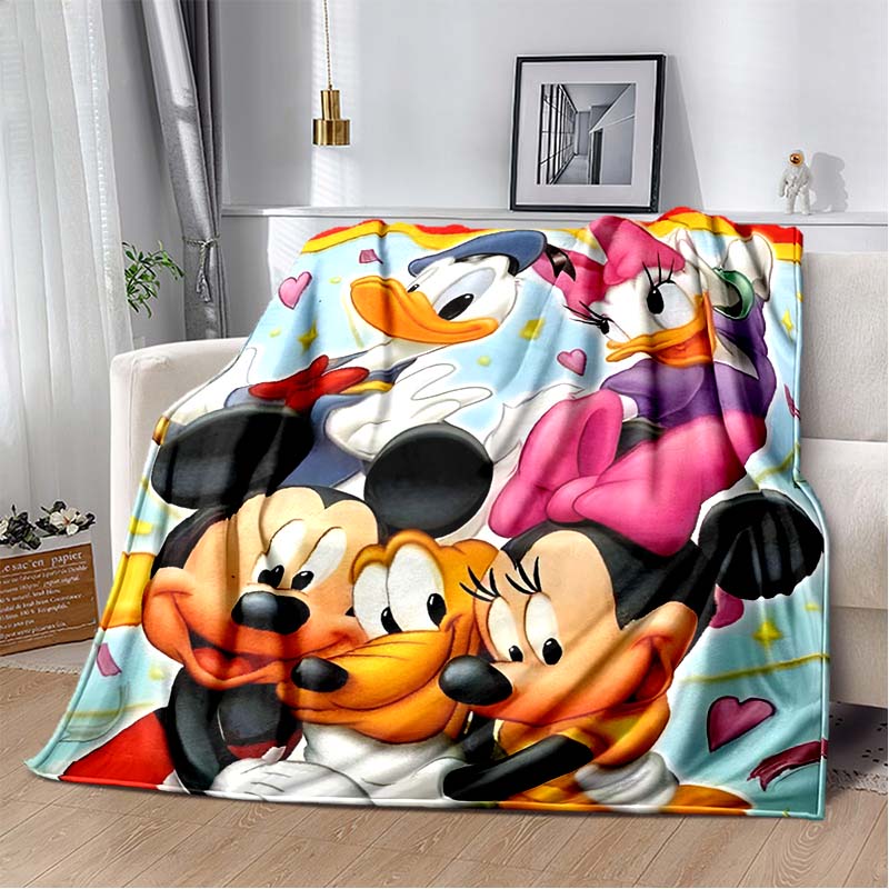 Mickey Mouse and Donald Duck Print Queen Size Blanket,Super Soft Bed Blanket,Lightweight Fuzzy Cozy for All Seasons,Holiday Gift