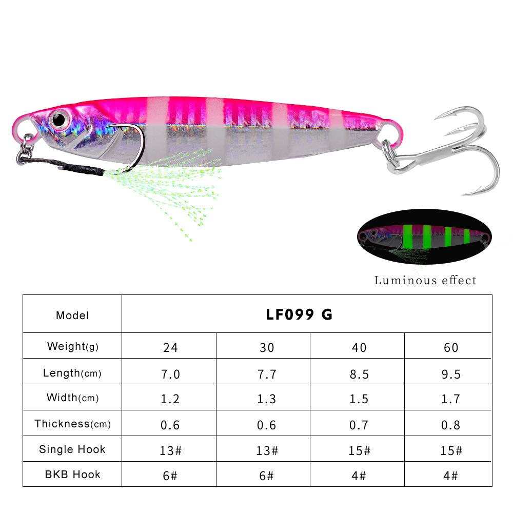 Lure Luminous Long Throw Lead Fish Metal Bait Sea Fishing Bionic False Bait Submerged Bait