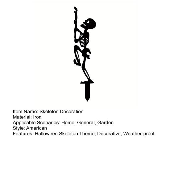 Halloween Skeleton Decorative Garden Stake Weather-proof Metal Outdoor Patio Yard