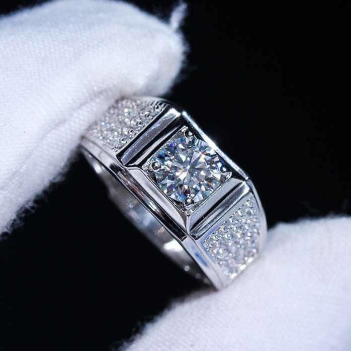 Кольцо в стиле бриллианта 5 карат, Сердца и Стрелы, Цвет PT950, Муассанит, Кольцо Открытого Размера для Мужчин и Женщин, Ювелирные Изделия из Серебра 925