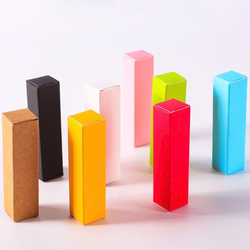 50pcs/Lot Colorful Lip Balm Tube Packaging Box Kraft Paper Cosmetic Sample Box