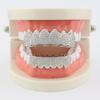 2pcs New Silver Plated Bling Bling Cubic Zirconia Top & Bottom Mouth Teeth Cover