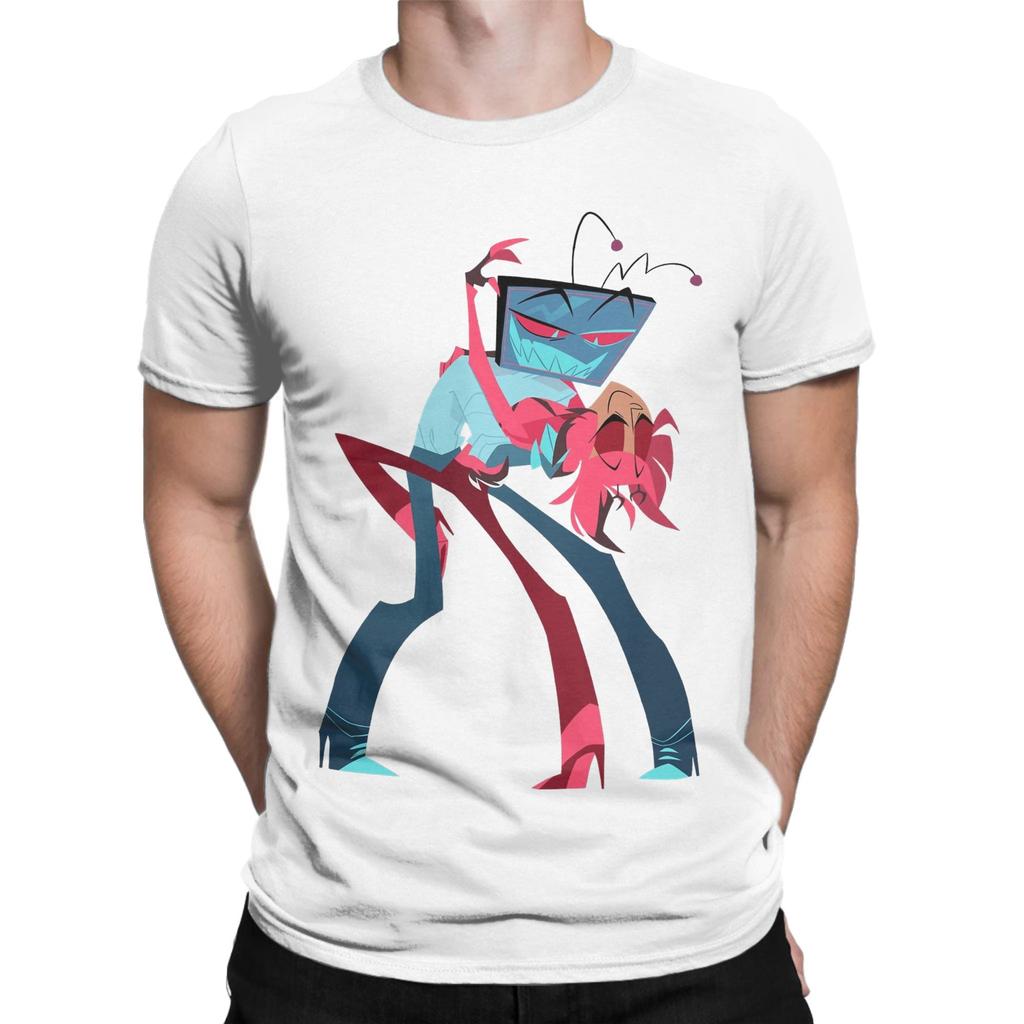 Повседневная футболка Vox Alastor Dance Hazbined Hoteled для мужчин, с круглым вырезом, из чистого хлопка, футболка с коротким рукавом, летняя одежда