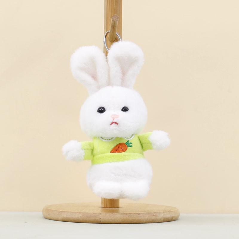 Cute Rabbit Plush Toy With Short Pile Fabric For Bag Decoration And Collection