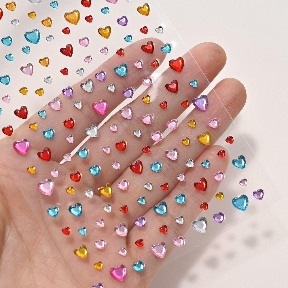 3D Dazzling Face Rhinestone Sticker Aurora Iridescent Rhinestone Sticker Body Decals