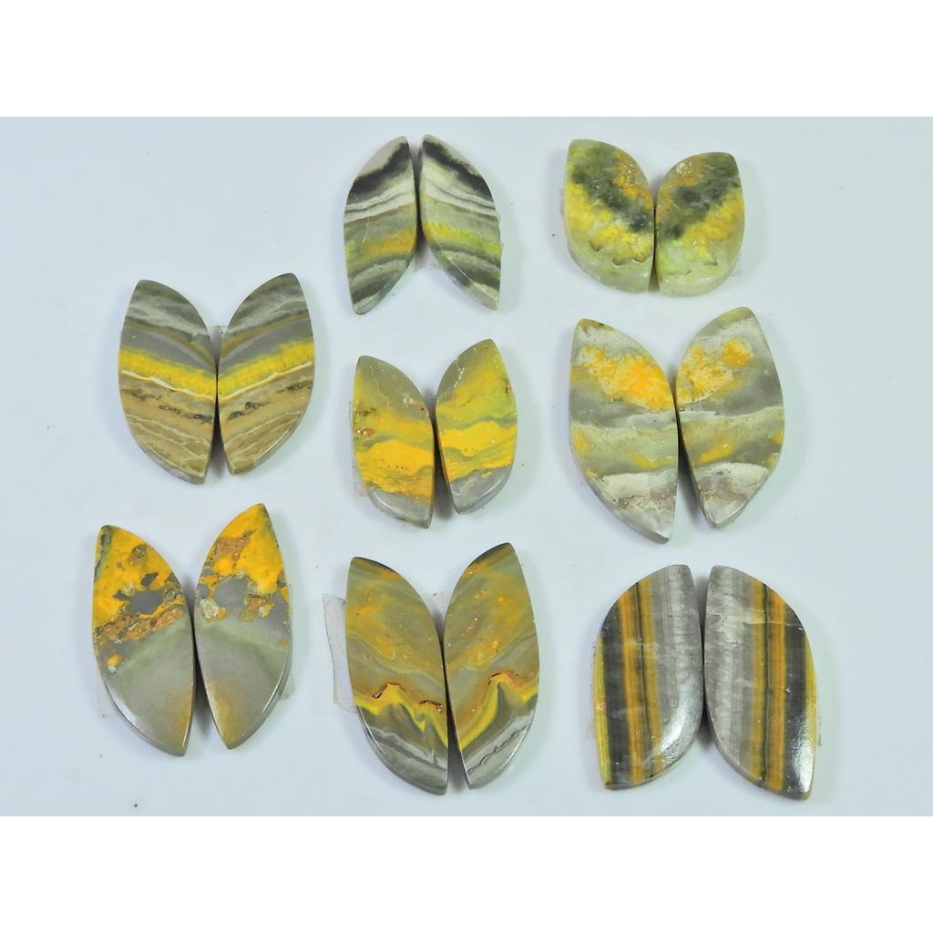 21-28 MM Natural Bumble Bee Jasper Pair Fancy Cabochon Gemstone 8 Pair Lot C-766