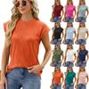 Summer Solid Color Round Neck Loose Short Sleeved T-shirt Top