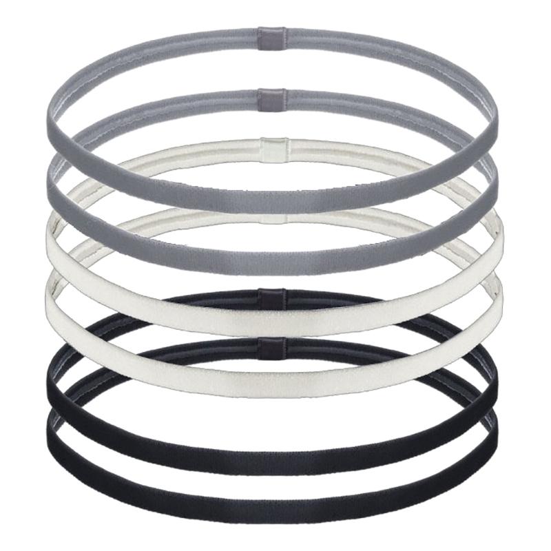 Простая унисекс однотонная спортивная повязка для волос с нескользящей полоской, эластичная повязка на голову