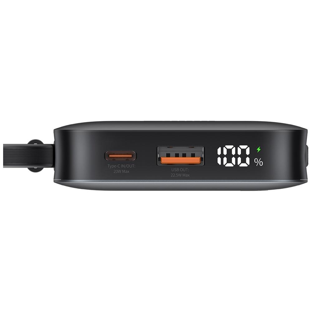 Powerbank 10000mAh 20W USAMS XR Series z kablem USB-C/Lightning Czarny