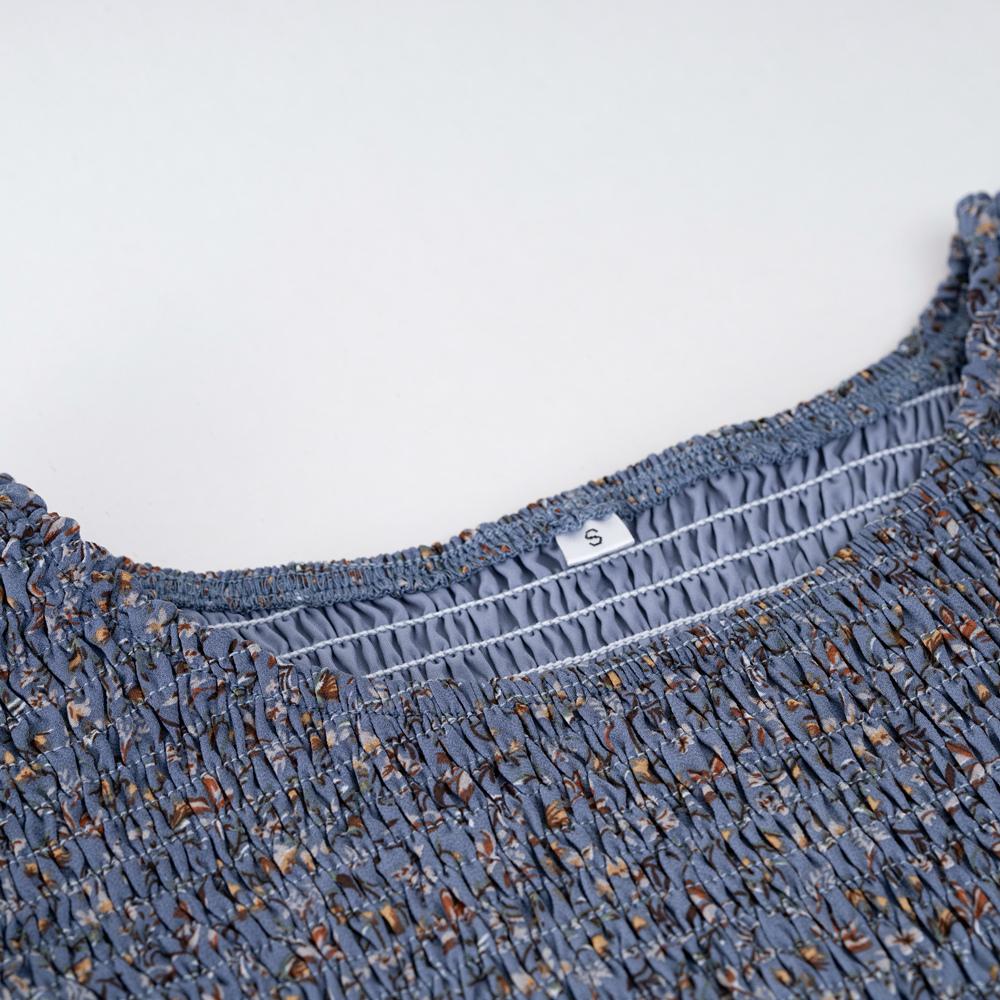 Женское осенне-зимнее плиссированное платье с круглым вырезом и рукавами-фонариками и высокой талией