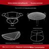Round Stainless Steel BBQ Grill & Steamer Rack - Non-Stick Meat Presser & Soup Pot Base.