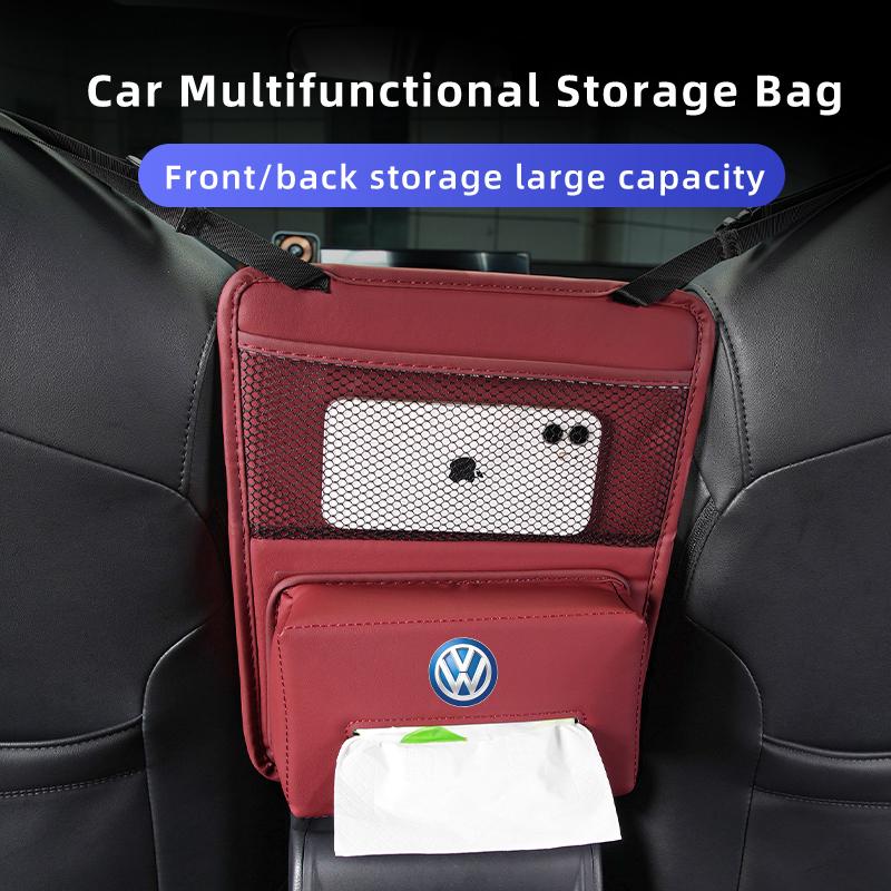 Emblems Car Seat Organizer Pocket Auto Seat Storage Bag Accessories For Volkswagen VW Polo Jetta Sagitar Magotan Passat B5 B6 B7 BDI1