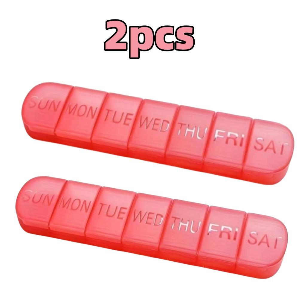 Портативный еженедельный органайзер для таблеток 7-дневный диспенсер для лекарств Большая вместимость Коробка для витаминов Индивидуальное хранение Герметичный Длинный органайзер для таблеток