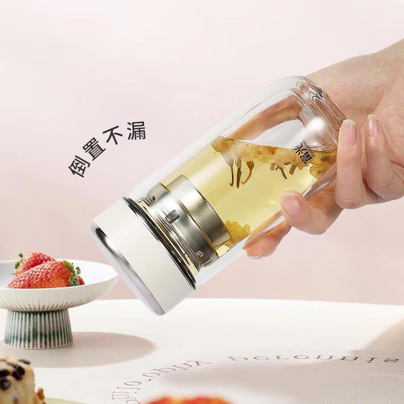 Портативная двойная стеклянная кружка для чая Fuguang из боросиликатного стекла