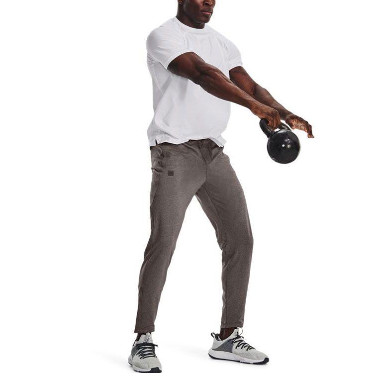 Under Armour Knitted Sweatpants Men's Brown Moderate Slim Fit Pants 1373730-176