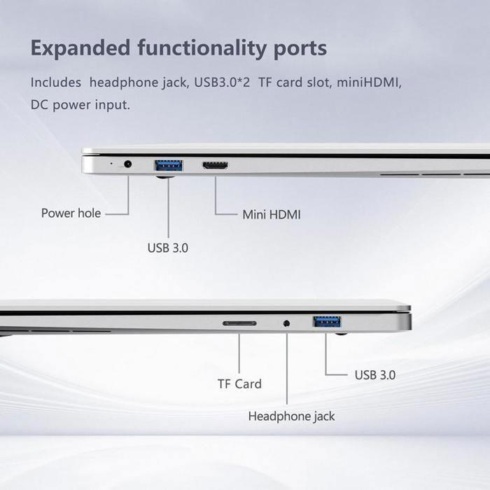 PC Portable FUNYET 15- 15,6" HD - RAM 12Go - Stockage 256Go SSD - Celeron N4000 -Rotation à 180°- Windows 11- Argent