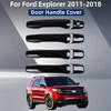Углеродная Автомобильная Аксессуар Накладка на Ручку Двери Стиль Наклейка Хром Серебро Для Ford Explorer 2011 2012 2013 2014 2015 2016 2017 2018