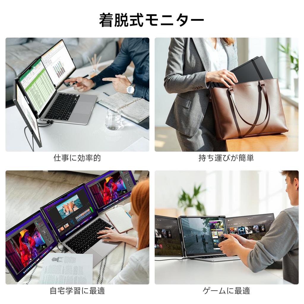 Новый двойной монитор Dopesplay Rotation 2-дюймовый расширенный экран монитора Тройной монитор для ноутбука Мобильный монитор 14-дюймовый удлинитель экрана ноутбука FHD IPS