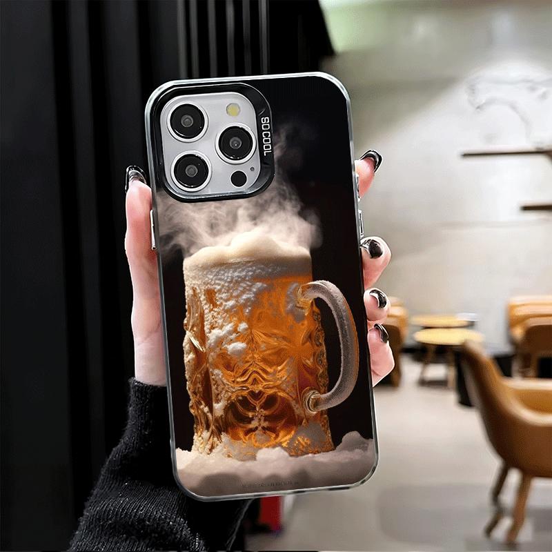 Смешной летний мягкий чехол для телефона с пивными пузырьками для iPhone 15 16 17 Pro Max 17Air 16E 14 Plus 13 12 Mini Ударопрочная задняя крышка