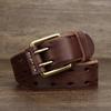Men's Belt, Genuine Leather Belt, Men's Casual Retro Pin Buckle, Glossy First Layer Cowhide Lazy Belt