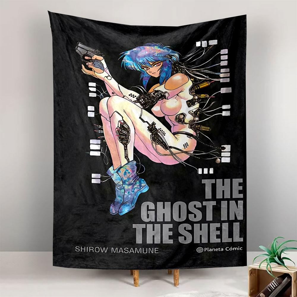 Ghost in the Shell Tapestry Wall Hanging, Anime Cyberpunk Poster, Wall Decor for Bedroom Living Room Dorm