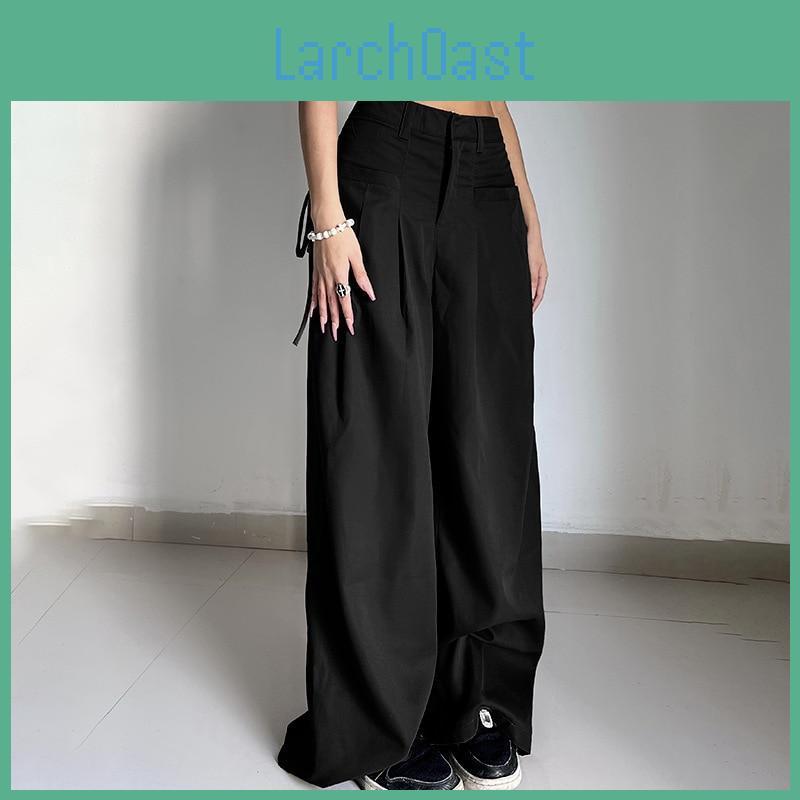 Low Straight Sexy Waist Loose Pants Women Summer Streetwear Fashion Solid Long Pants With Pockets Casual Lady Pantalon 27986