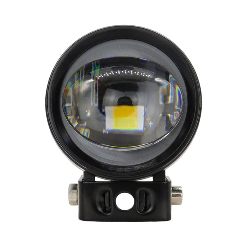 Motorcycle LED Spotlight Fog Light High Brightness Double Colors Lighting Motorbike Easy tallation Compact Auxiliary Light